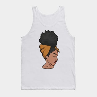 Beautiful Afro Queen in Headwrap Tank Top